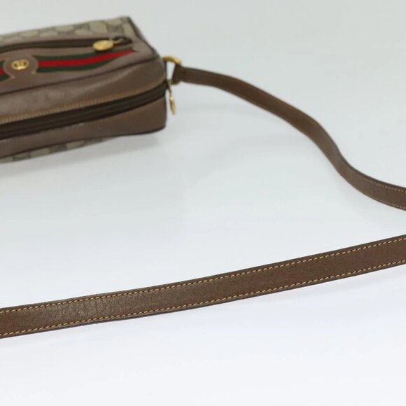 GUCCI GG Supreme Web Sherry Line Shoulder Bag PVC Beige 001 44 6655 Auth yk18967 - Picture 8 of 15